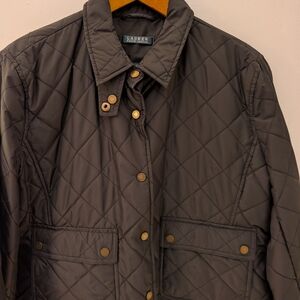LAUREN Ralph Lauren Quilted Jacket with Gold Buttons | XL